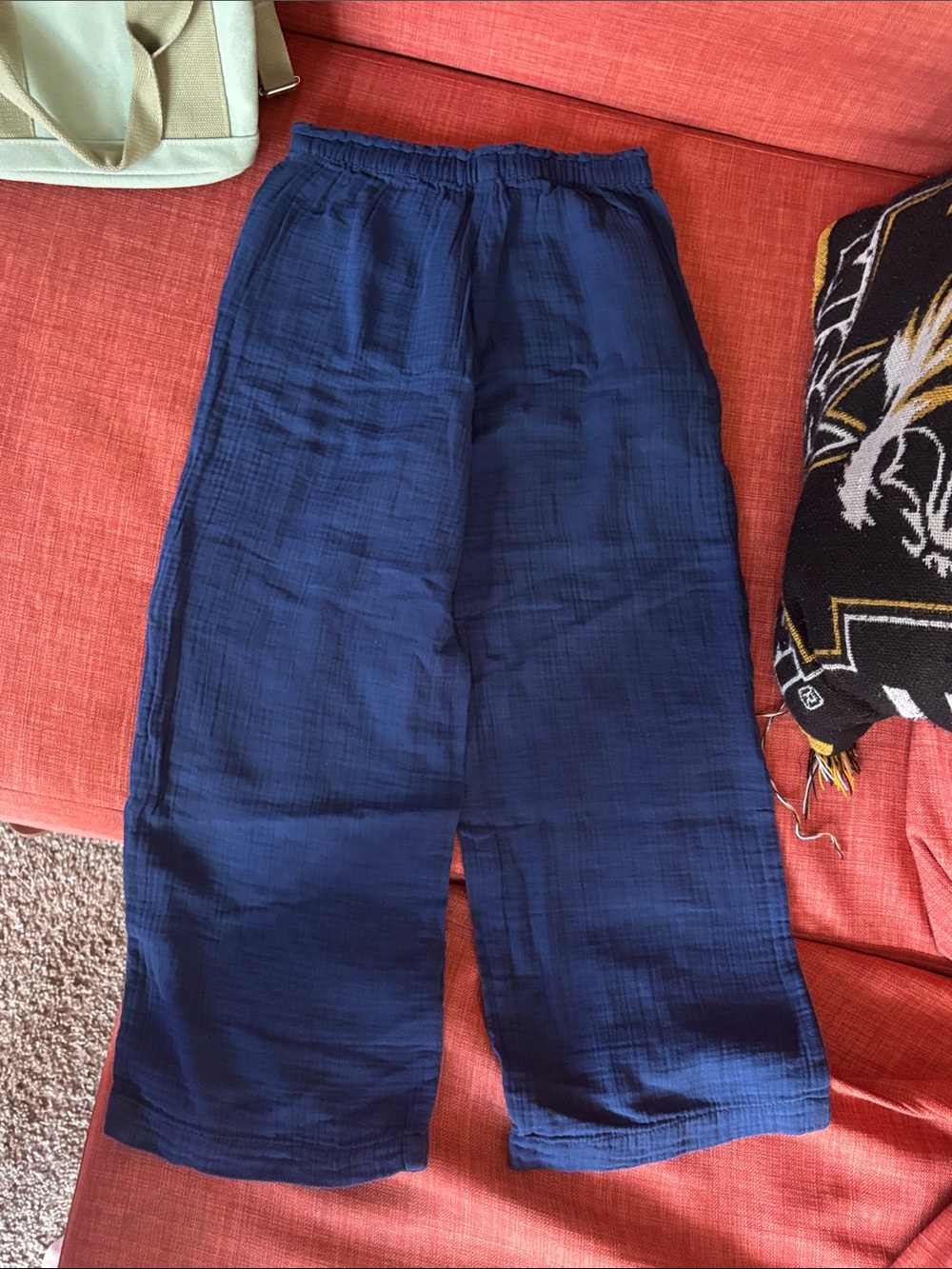 GAP Kids Wide-Leg Casual Pants in Navy Blue - Girls